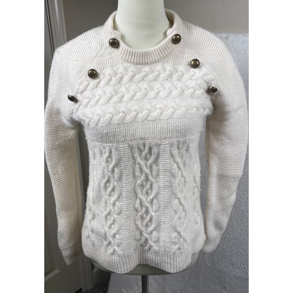 Madewell Chunky Fisherman Cable‎ knit Sweater Merino Wool Blend Size XS Nordic